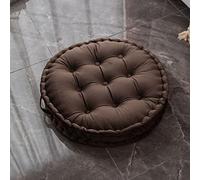 TAGKOMA Cojínes De Suelo Redondo Color SóLido Terciopelo Holandés Cojín De Piso Grande para Adultos Sala De Estar Dormitorio Aula Meditación De Yoga Al Aire Libre CojíN De Suelo Grande,marrón,60cm