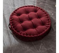 TAGKOMA Cojínes De Suelo Redondo Color SóLido Terciopelo Holandés Cojín De Piso Grande para Adultos Sala De Estar Dormitorio Aula Meditación De Yoga Al Aire Libre CojíN De Suelo Grande,Rojo,60cm