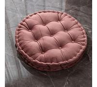 TAGKOMA Cojínes De Suelo Redondo Color SóLido Terciopelo Holandés Cojín De Piso Grande para Adultos Sala De Estar Dormitorio Aula Meditación De Yoga Al Aire Libre CojíN De Suelo Grande,Rosa,60cm