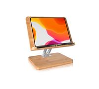 (Taglia S) Soporte para tableta regolabile Tavolo da scrivania in lega di alluminio e bambù per supporto