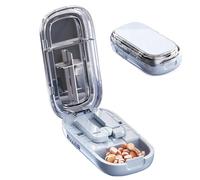 Tagliapillole - Chopper portátil para medicamentos | Cortador multifuncional para la mitad o una cuarta píldora con contenedor para hospital, niños, trabajo, ancianos, negocios, adultos, enfermeras
