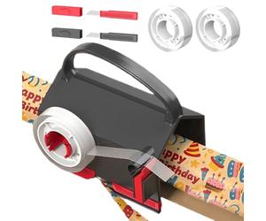 Taglierina con Manico per Carta - Cutter per Rotoli di Carta Regalo, Lama Sicura per Incarti e Progetti Creativi | Accessorio Utile per Posta Ufficio Studenti Insegnanti Adesivi Decorazioni