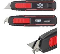 Taglierina di sicurezza WEDO DOUBLE SIDE - coltello intercambiabile con lama trapezoidale e lama a uncino, tester TÜV e GS, coltello di sicurezza 2 in 1