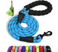 Taglory Correa de Perro Anti Tirones 1,5 m, Mango Acolchado, Azul | Correa Resistente para Perros Medianos, Asa Acolchada Protege Tu Mano e Hilos Reflectantes para Pasear Seguro de Noche