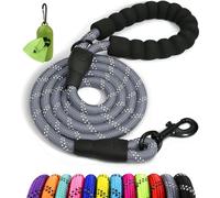 Taglory Correa de Perro Anti Tirones 1,5 m, Mango Acolchado, Gris | Correa Resistente para Perros Medianos y Grandes, Asa Acolchada Protege Tu Mano e Hilos Reflectantes para Pasear de Noche