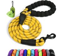 Taglory Correa de Perro Anti Tirones 1,8 m, Mango Acolchado, Amarillo | Correa Resistente para Perros Medianos y Grandes, Asa Acolchada Protege Tu Mano e Hilos Reflectantes para Pasear de Noche