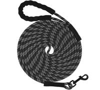 Taglory Correa Larga Perro, 15M Correa Adiestramiento Perro con Asa para Perros Pequeños Medianos y Grandes, Negro