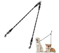 Taglory Correas Dobles/Correa de Perro para Dos Perros/Acoplador Divisor Fuerte para Perros pequeño medianos Grandes/Giratorio 360 ° sin enredos/Cuerda de escalada/75cm Negro