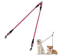 Taglory Correas Dobles/Correa de Perro para Dos Perros/Acoplador Divisor Fuerte para Perros pequeño medianos Grandes/Giratorio 360 ° sin enredos/Cuerda de escalada/75cm Rosa