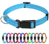 TagME Collar Perro Ajustable,Collar Nylon Reflectante,para Caminar Correr Entrenamiento,para Cachorro,Cielo Azul,1.0cm De Ancho