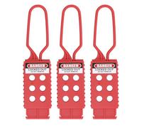 Tagout Hasps con 6 Agujeros, Insulación Eléctrica, Diámetro de Agujero 9mm, Pack de 3 Piezas - Alta Resistencia, Antideslizante, Ideal para Mantenimiento y Bloqueo de Seguridad