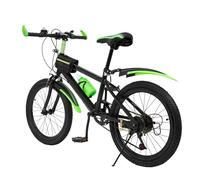 Tagowao Bicicleta Infantil de 20 Pulgadas con Botella de Agua 7 velocidades, Guardabarros para Bicicleta de montaña para niños Bicicleta de montaña Ajustable para niños y niñas, 85 kg