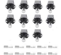 Tagtight 10 Pcs Cerradura de pestillo con botón pulsador, Botón de Presionar Cerradura Sin Llave Pestillo Armario de Caravana de Armario para Puertas de Gabinete de Cajones de RV, 15-27 mm de Espesor