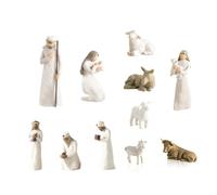 Tagtight 10 Piezas de Estatua de belén, Figuras de belén pintadas a Mano, Juego de belén Born Scene, decoración navideña, pequeño belén de Jesús, José, Burro, Estatua de Belén decoración