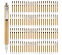 Tagtight 100 Bolígrafos de Bambú para Diario, Oficina y Escuela - Grabados, de Madera - Regalo de Acción de Gracias, Navidad - Tinta