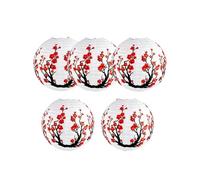 Tagtight 12- Farolillos de papel japonés/ con flor Set de 5, rojo