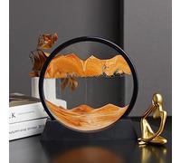 Tagtight Cuadros de dinámica con de cristal redondo, paisaje de , móvil, imagen artística, reloj de redondo, paisaje de de montaña 3D para decoración de escritorio