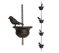 Tagtight de Lluvia para Canaletas PáJaros MóViles en Tazas Campanas de Lluvia Campanas de Lluvia de 7.8 Pies con Colgador Adjunto y PáJaros