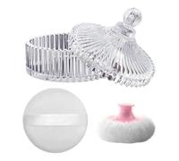 Tagtight Juego de botes de polvo de cristal, estuche para polvo corporal, para pulverizar para mujeres, de polvo con de polvo, borlas para el hogar y viajes como regalo