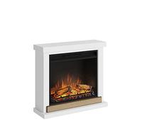 TAGU Hagen Chimenea eléctrica con calefacción, 1500W, Programación de 7 días, Termostato Digital, Control Remoto (Blanco Puro)