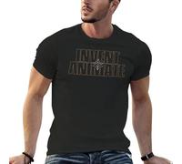 TAGUIHBE Invent Animate T-Shirt Man T-Shirt Short Slim fit t Shirts for Men Black L