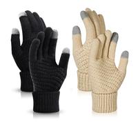 TAGVO 2 Pares De Guantes De Invierno De Punto Para Mujer, Cálidos Con Forro Polar Fino, Para Pantalla Táctil, Adecuados Para Actividades De Ocio En Interiores o Exteriores