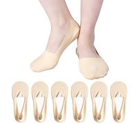 TAGVO 6 Pares Calcetines Invisibles Mujer de Seda Helada, Antideslizante Suaves Transpirables Cortable Calcetines Cortos Tobilleros, Calcetines Casuales,Zapatos Planos Náuticos, Gris Desnudo Negro