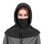 TAGVO Cálido Gorro de Invierno Tejido, 3 en 1 Pasamontañas Máscaras Faciales con Calentador de Cuello, Prueba de Viento Gorro Pullover Cubierta Facial Unisex, Ajustable Calentador de Cuello y Cara