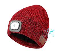 TAGVO Gorro Bluetooth con Linterna LED, Gorro LED Recargable por USB con Auriculares, Sombrero Punto Cálido Iluminado para Deporte de Invierno al Aire Libre Senderismo Camping, Regalos Hombre Mujer