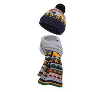 TAGVO Invierno Gorro y Bufanda Gorro Niños, Gorro de Invierno para Niños Gorro de Punto Cálido y Bufanda con Forro de cotton, Conjuntos 2 en 1 Accesorios de Invierno de 4-8 años