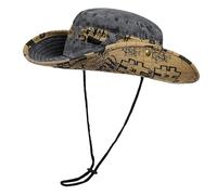 TAGVO Moda Sombrero de Pescador Unisex, Sombrero de Sol ala Ancha Clásico Dos Tonos Letra Sombrero de Vaquero, Plegable Sombrero Boonie Sombrero de Safari, Ajustable Outdoor Gorro Safari Hombre Mujer