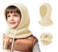 TAGVO Niño Gorro Balaclava 2 en 1 con Bufanda, Pasamontañas Tejido a Prueba de Viento Cálido Bufanda con Capucha, Suave Gorro Invierno Calentador de Cuello para Niño Niña De 4-10 Años