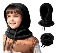 TAGVO Niño Gorro Balaclava 2 en 1 con Bufanda, Pasamontañas Tejido a Prueba de Viento Cálido Bufanda con Capucha, Suave Gorro Invierno Calentador de Cuello para Niño Niña De 4-10 Años