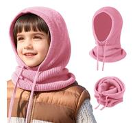 TAGVO Niño Gorro Balaclava 2 en 1 con Bufanda, Pasamontañas Tejido a Prueba de Viento Cálido Bufanda con Capucha, Suave Gorro Invierno Calentador de Cuello para Niño Niña De 4-10 Años