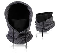 TAGVO Pasamontañas Máscara De Esquí a Prueba, Capucha De Lana Térmica Invierno para Hombres y Mujeres, Uso Multiusos Mascarilla Viento, Cálido Cubierta Facial Transpirable para al Aire Libre,Gris