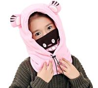 TAGVO Pasamontañas Térmico Niña 3-10 Años, Conjunto Sombrero y Bufanda Invierno, Gorro Felpa Calentar Con Prueba de Viento, Mascarilla Ajustable Para Bebé