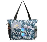 TAHAVICE Bolsas de playa para mujer, bolsas de playa grandes impermeables con cremallera, bolsa de piscina para viajes, vacaciones, Cocotero, Talla única