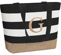 TAHAVICE Initial Canvas Tote Bag, Bolsas personalizadas para mujeres como regalo, Bolsa de playa para boda, cumpleaños, regalos personalizados para mujeres, mamá, profesoras, amigas, damas de honor, G