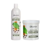 Tahe Blumin Pack Champú 1000 Ml. y Mascarilla 700 Ml fortificante con Cafeína y Quinina ideal para cabellos debilitados.