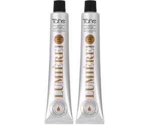 Tahe Lumière Express Tinte de Pelo Coloración de Cabello Permanente Tinte Negro Tono1 con Keratina Triónica y Oro Líquido 100 ml (Paquete de 2)