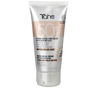 Tahe Sun Protect Crema Facial con Color y Protección Solar 50+, resistente al agua, Color Natural 01, 50 ml