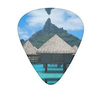 Tahiti Beach Guitar Plectrums Juego de 12 piezas para guitarra acústica, guitarra eléctrica, contrabajo y ukelele