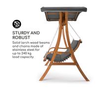 Blumfeldt Tahiti Hollywood columpio con parasol 110cm dos cuerpos madera maciza gris