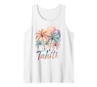 Tahití - Polinesia Francesa Vacaciones con Palmeras Camiseta sin Mangas