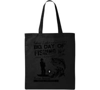 Tahoe Lake Big Day of Fishing Siera Nevada - Bolsa de algodón ecológico natural, color negro, Black, Talla única
