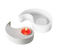 Tai Candle Mold - 14 x 8 cm Silicone Holders, Non Stick Yin and Yang Concrete Cement Jar Maker | Decoración hecha a mano para Halloween Home Bar Or Add Dried Flowers For Thoughtful !
