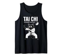 Tai Chi Artes Marciales Gato Yin Yang Mainecoon Funny Cats Camiseta sin Mangas