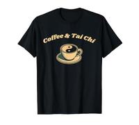 Tai Chi Artes Marciales Meditación Café Amante Diseño Camiseta gráfica económica, Hombre, Negro, L