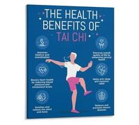 Tai Chi Benefits Poster Physical Mental Health Martial Arts Inspiration Canvas Wall Art for Home Wellness(Unframed,12x18inch(30x45cm))