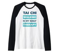 Tai Chi Caminar Práctica Diaria Terapia Humor Camiseta Manga Raglan